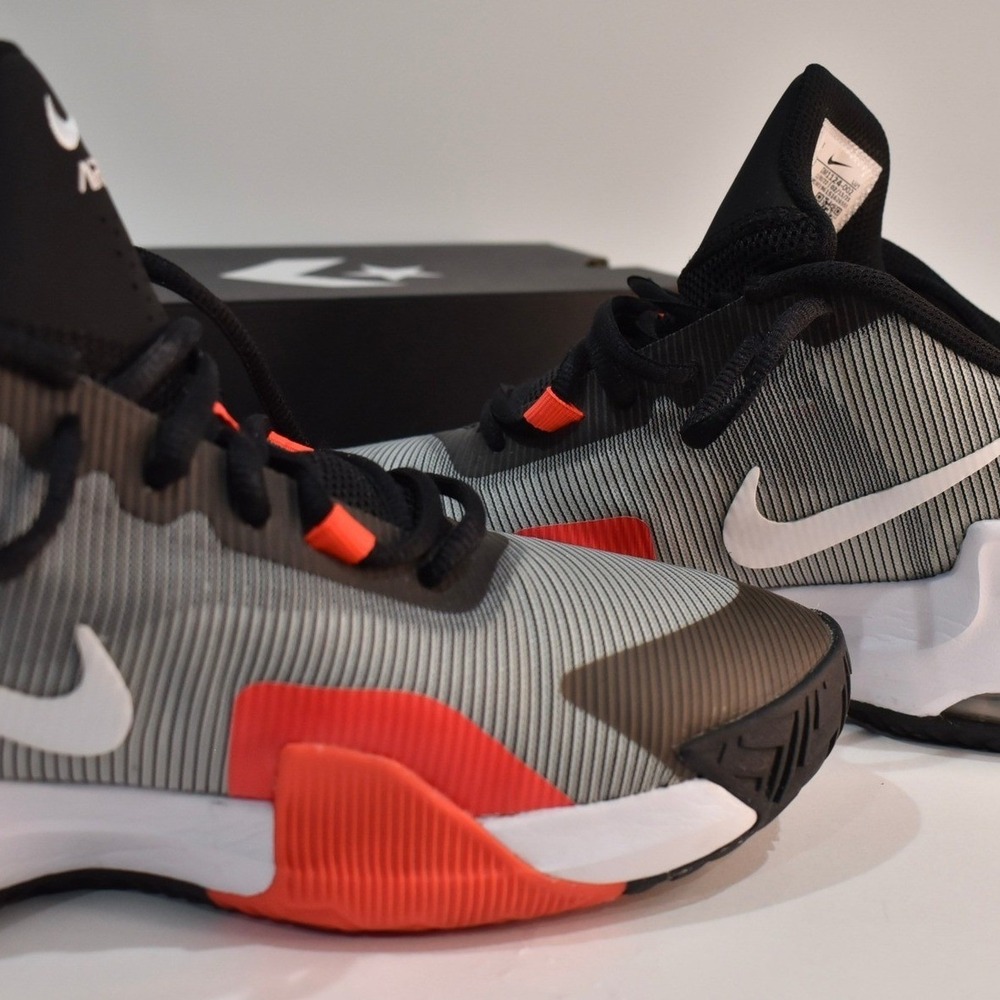 Nike Air Max Impact 4 Shoes, Grey Black Bright Crimson Colorway Size 11